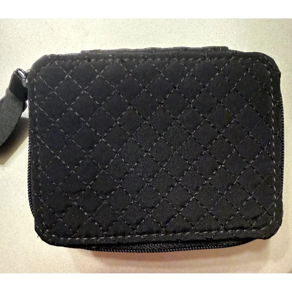 VERA BRADLEY Black Travel Pill Case *No Insert* Performance Twill Lined Zip Clos